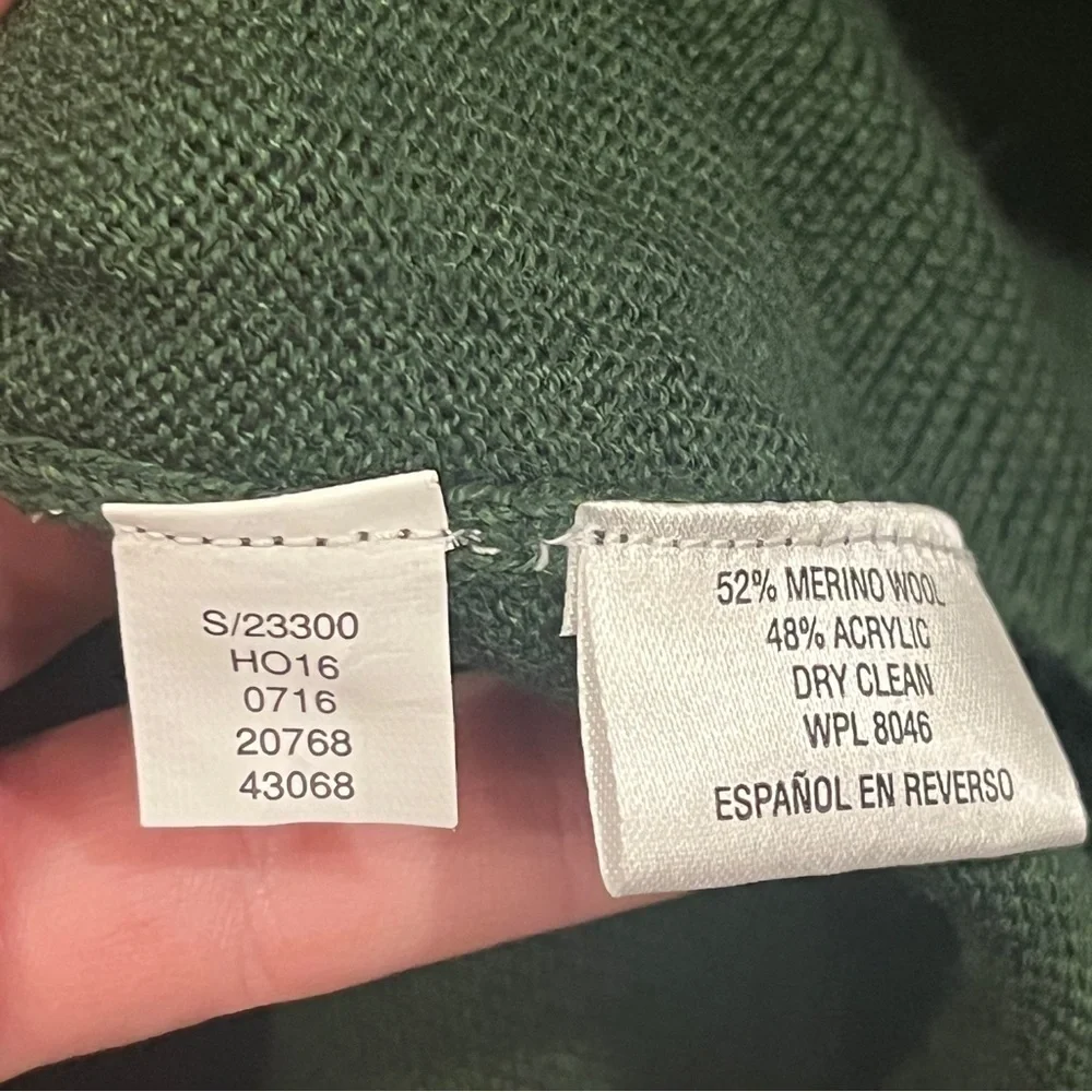 NEW Club Room green merino wool blend neck sweater size X-Large